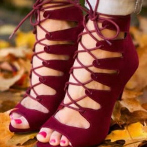 Chinese Laundry Womens Navy‎ Jigsaw Suede Lace-up Back Zip Stiletto Heels 6.5M - Picture 10 of 10